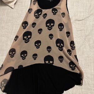 ISSI Black Skull Print Sleeveless Top